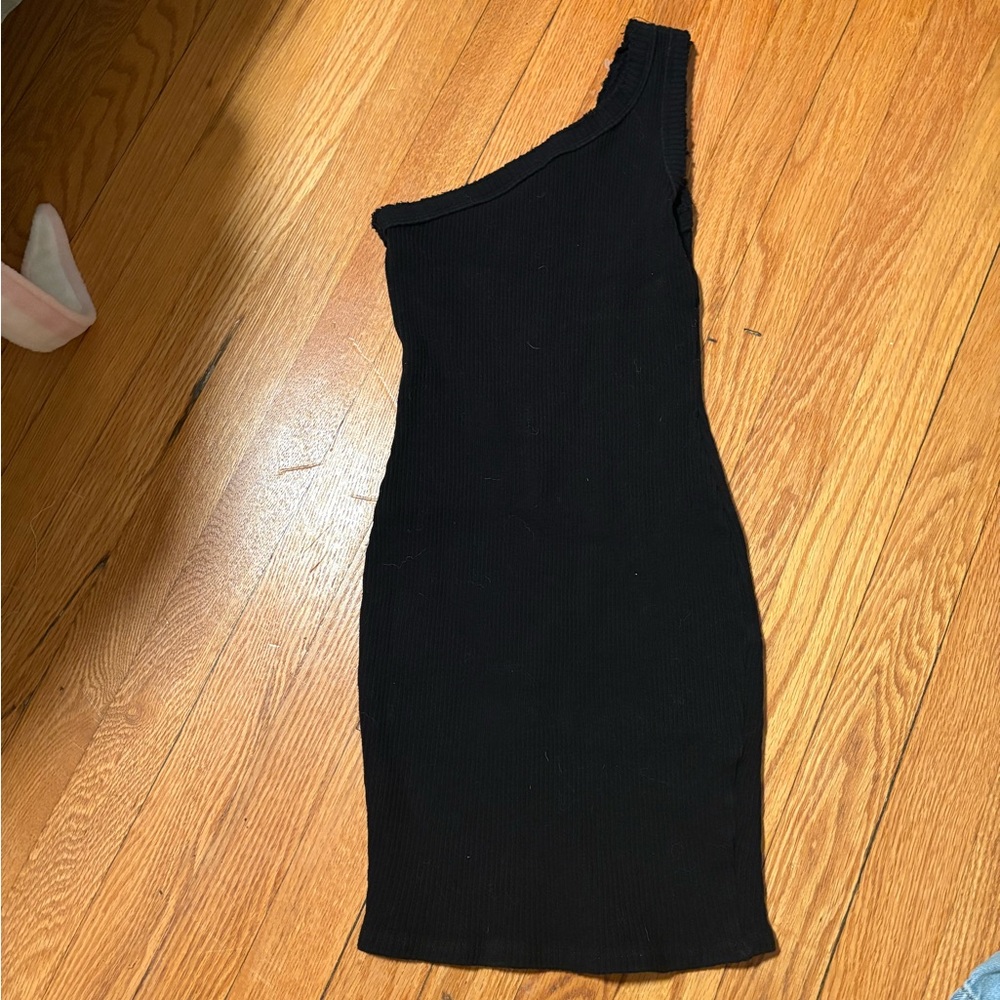 Urban Outfitters Black One Shoulder Mini Dress
